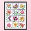 [Brand]Twelve Months Of Flowers - 14CT Stamped Cross Stitch - 45*56cm - Flower