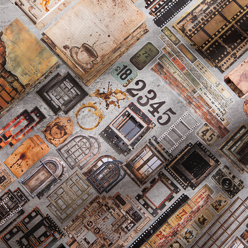 소재 패키지 - 타임 컬렉션 시리즈 빈티지 벽 필름 라벨