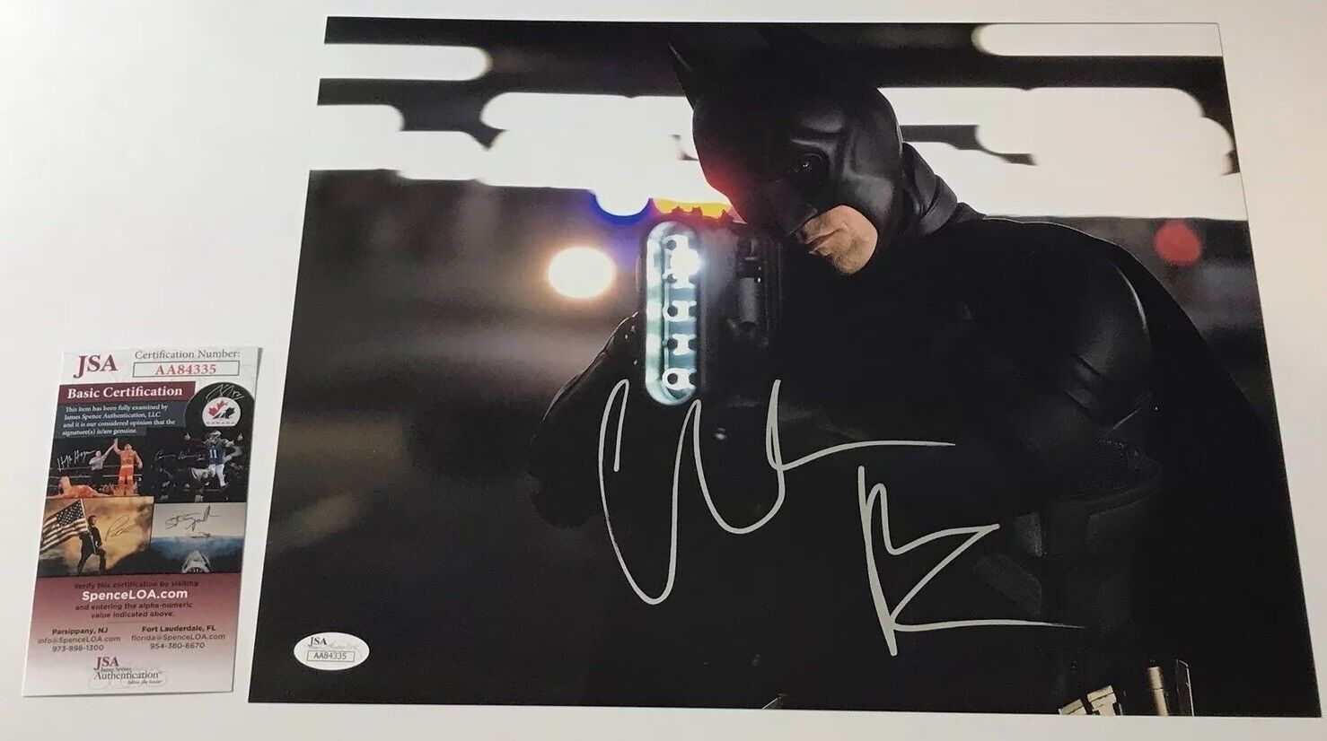 Christian Bale Signed 11X14 BATMAN Dark Knight IN PERSON Autograph PROOF JSA COA