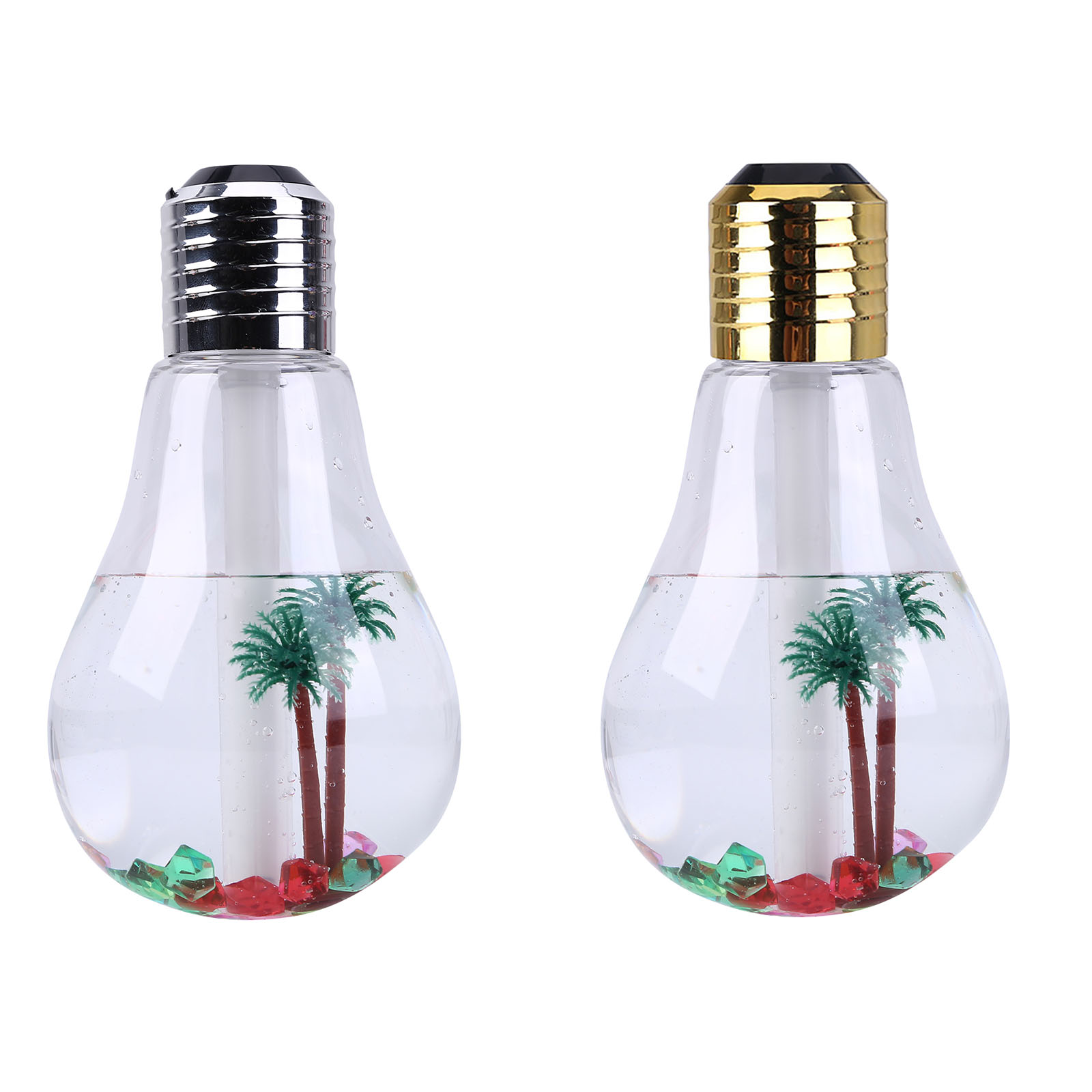 

USB Air Humidifier Bulb Lamp Shape Decorative Lights Diffuser for Bedroom, Golden, 501 Original