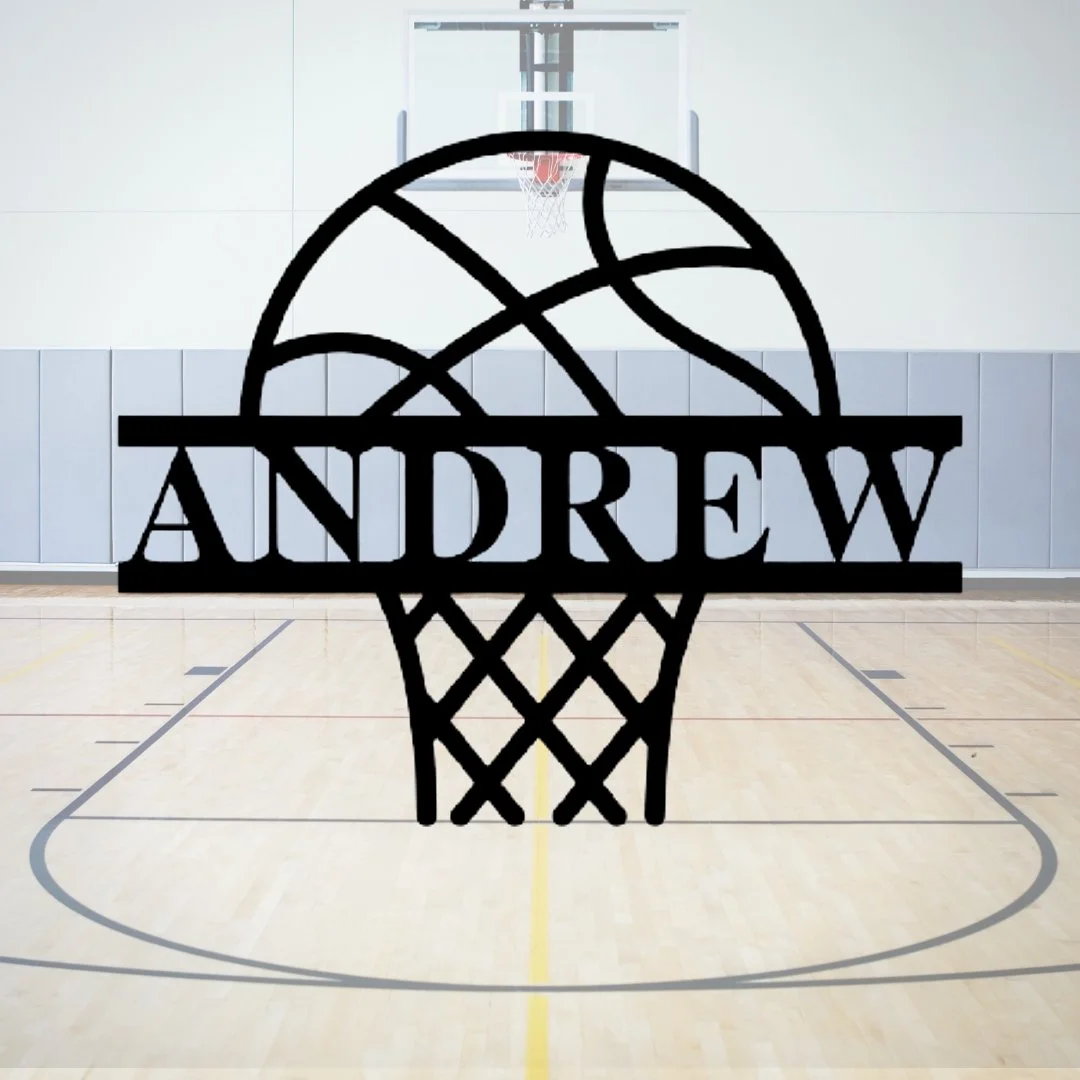 Personalized Basketball Wall Art Monogram