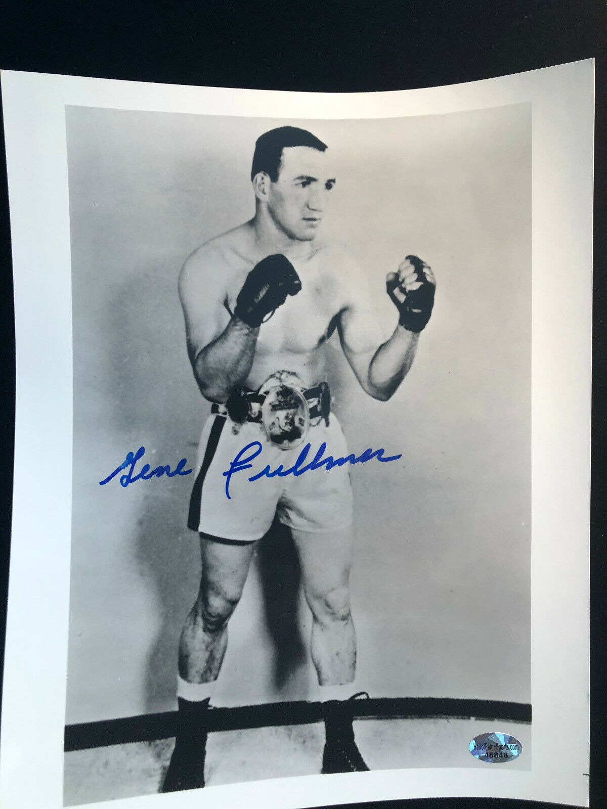 Gene Fullmer Signed Autographed Photo Poster painting with Championship Belt - COA