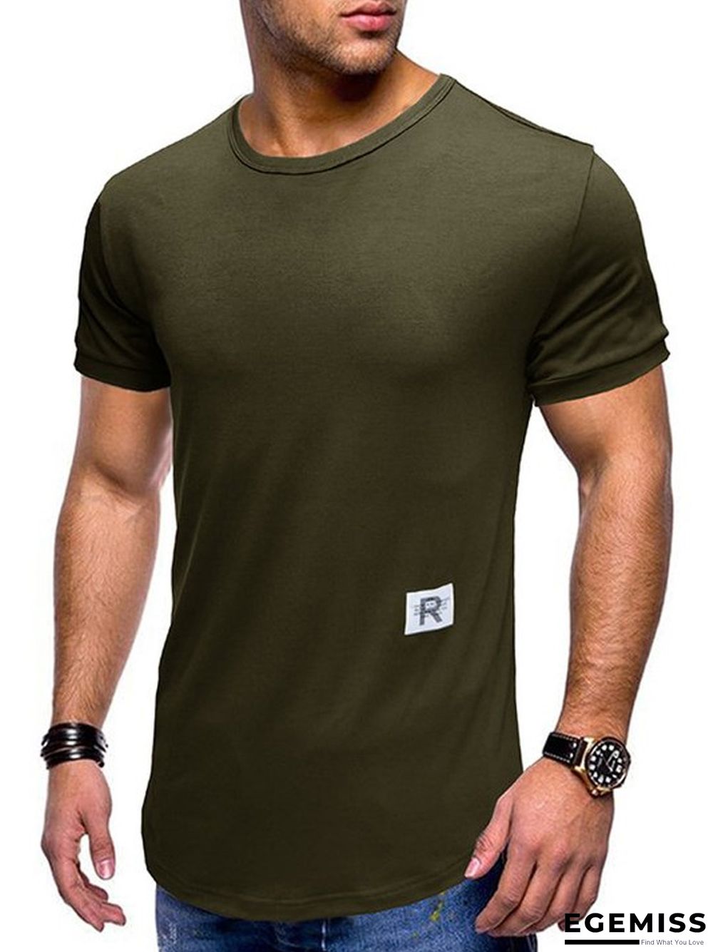 T-shirt with Short Sleeves and Round Collar In Plain Color | EGEMISS