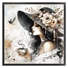 Woman In Flower Hat-11CT Stamped Cross Stitch 45*45cm/17.72*17.72in
