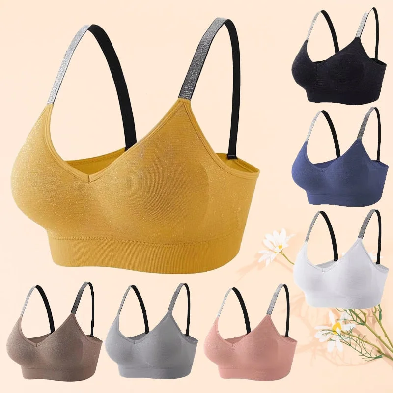 Fashion Camis Bright Silk Push Up Sexy Bralette Women's Camis Padded Tanks Clothing for Women Crop Tops Short Vest