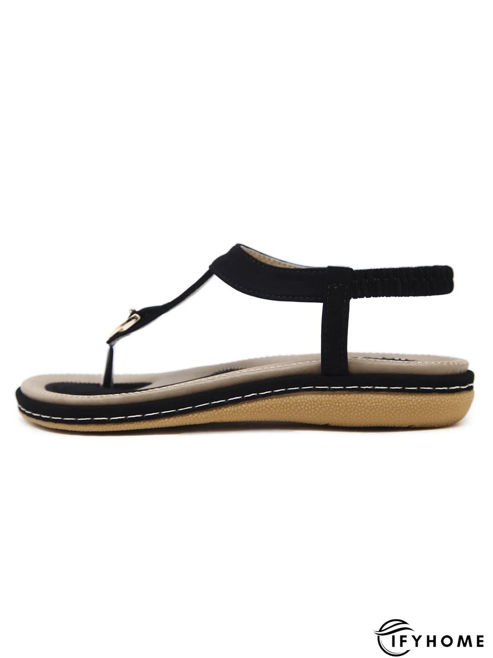 Women's Beach Metal Buckle Trim Flip-On Sandals | IFYHOME