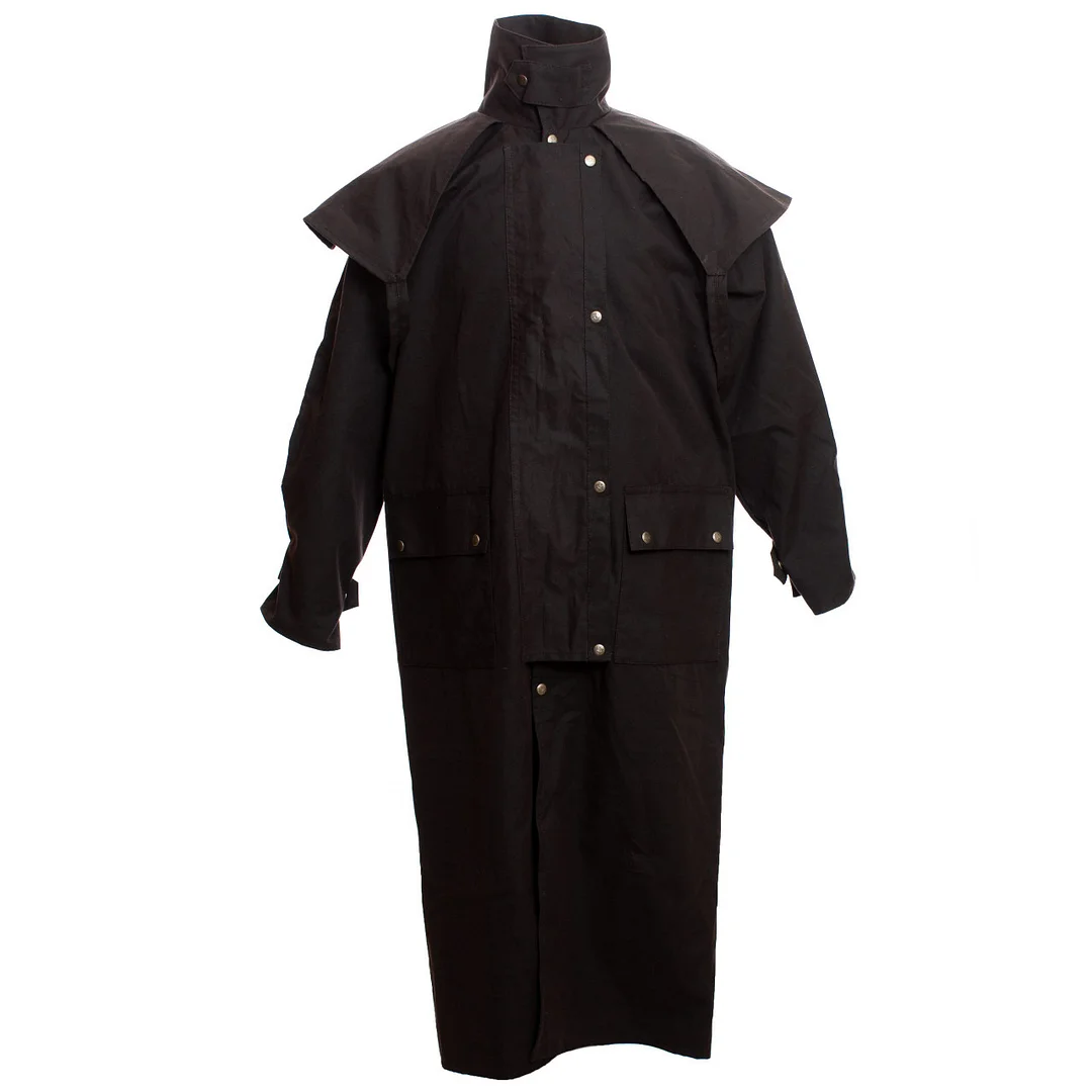 Men's Vintage Cowboy Western Workwear Riding Duster Coat-inspireuse