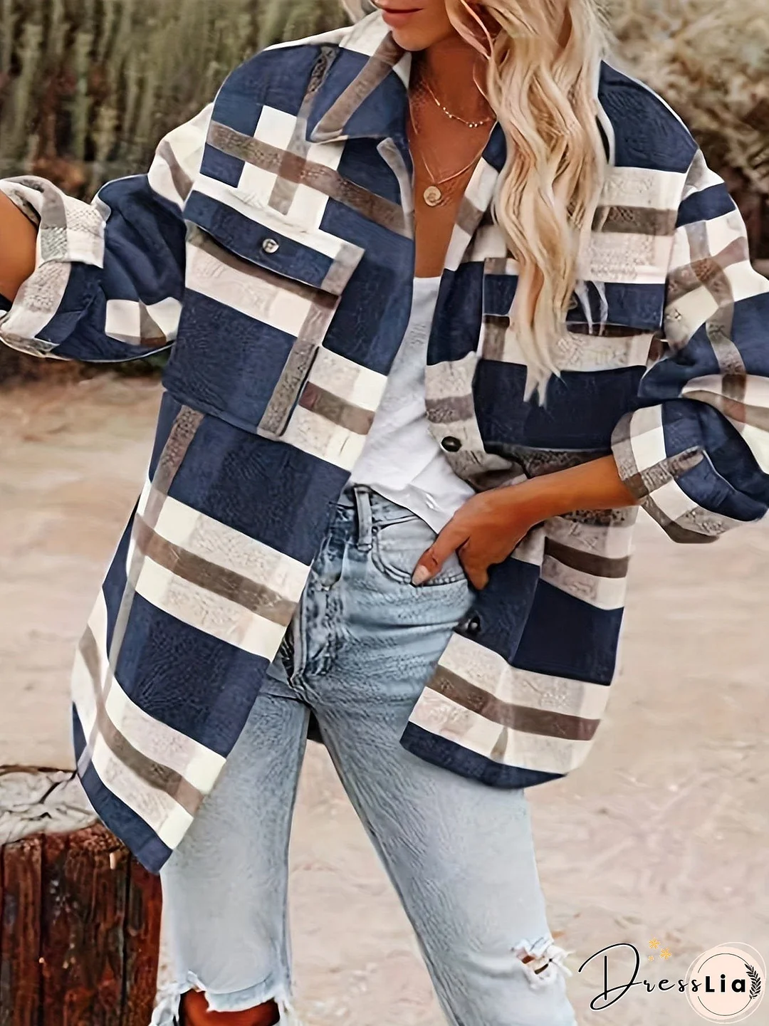 Plaid Oversized Jacket for Women