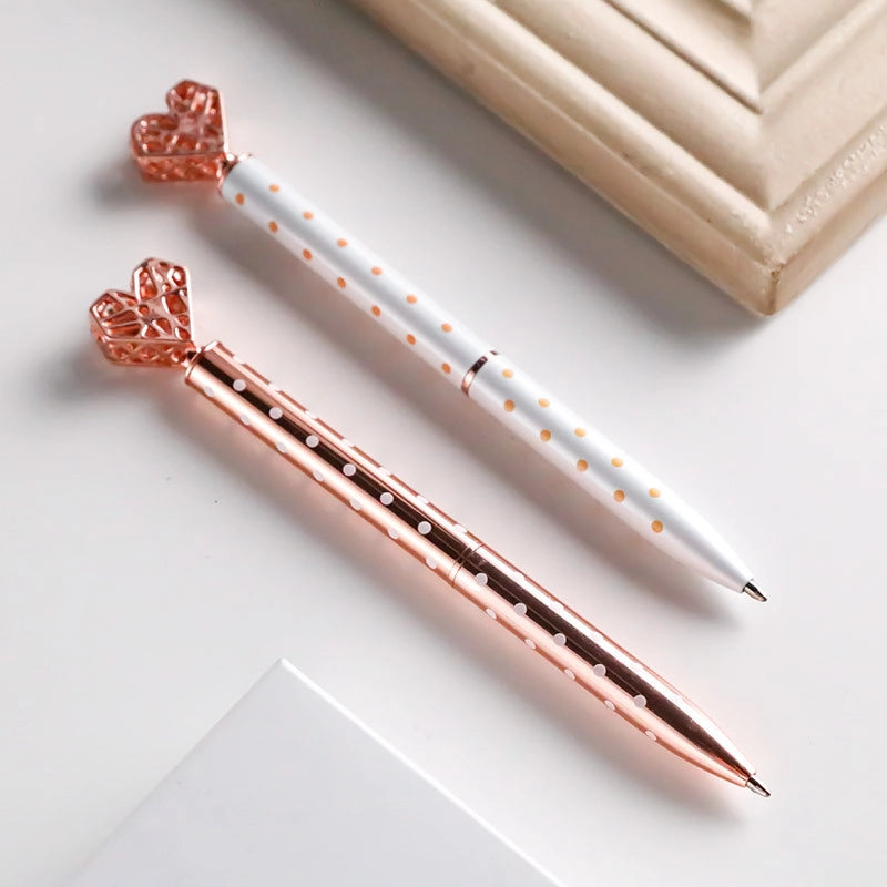 1 Piece Heart Shape Learning Daily Graduation Metal Casual Minimalist Ballpoint Pen