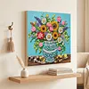 Framed Sunflower Blue Vase -  DIY Button Art Painting Kit for Creativity DIY Pearl Dot Crafts for Gift Home Wall Decor 30*30CM