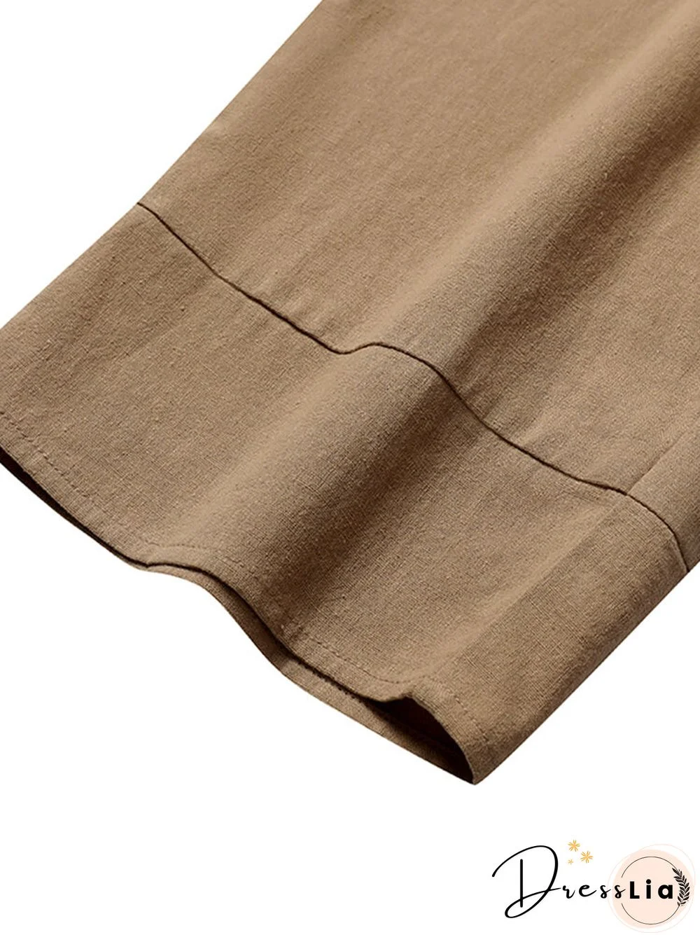 Solid Pocket Elastic Waist Casual Pants For Women