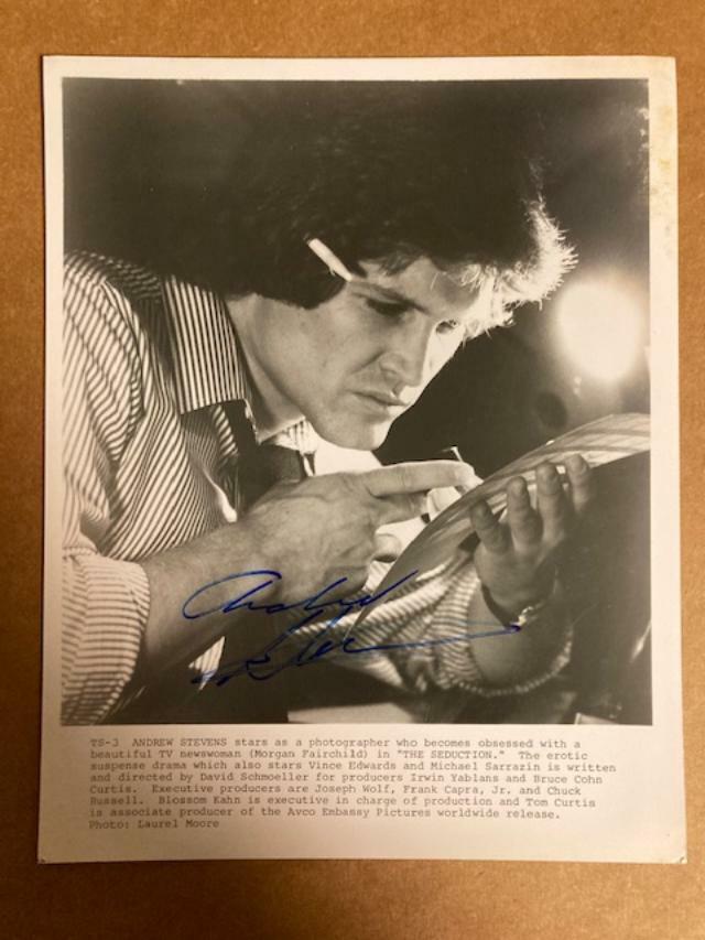 Andrew Stevens Actor Signed 8x10 Handsome Photo Poster painting - Auction House/JSA COA