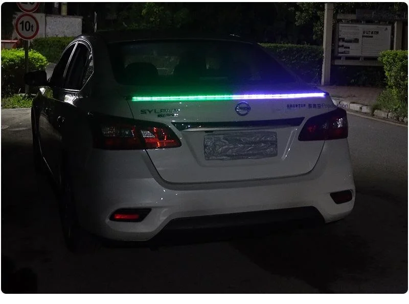 Car modified tail wing LED carbon fiber streamer light