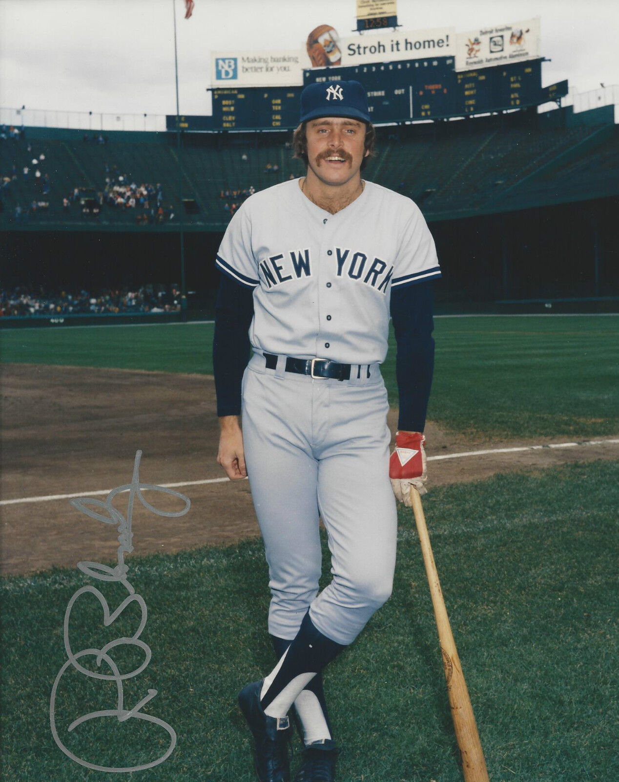 Signed 8x10 RON BLOMBERG New York Yankees Photo Poster painting - COA