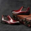 Fashion Mens Leather Chelsea Ankle Boots 