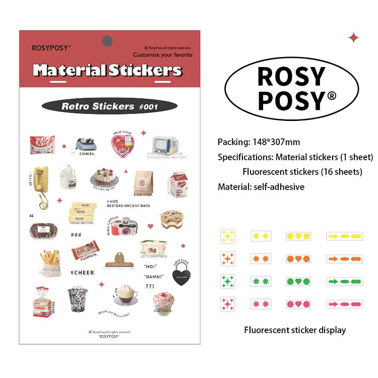 JOURNALSAY17 Sheets Creative Journaling Life Accessories Material Stickers