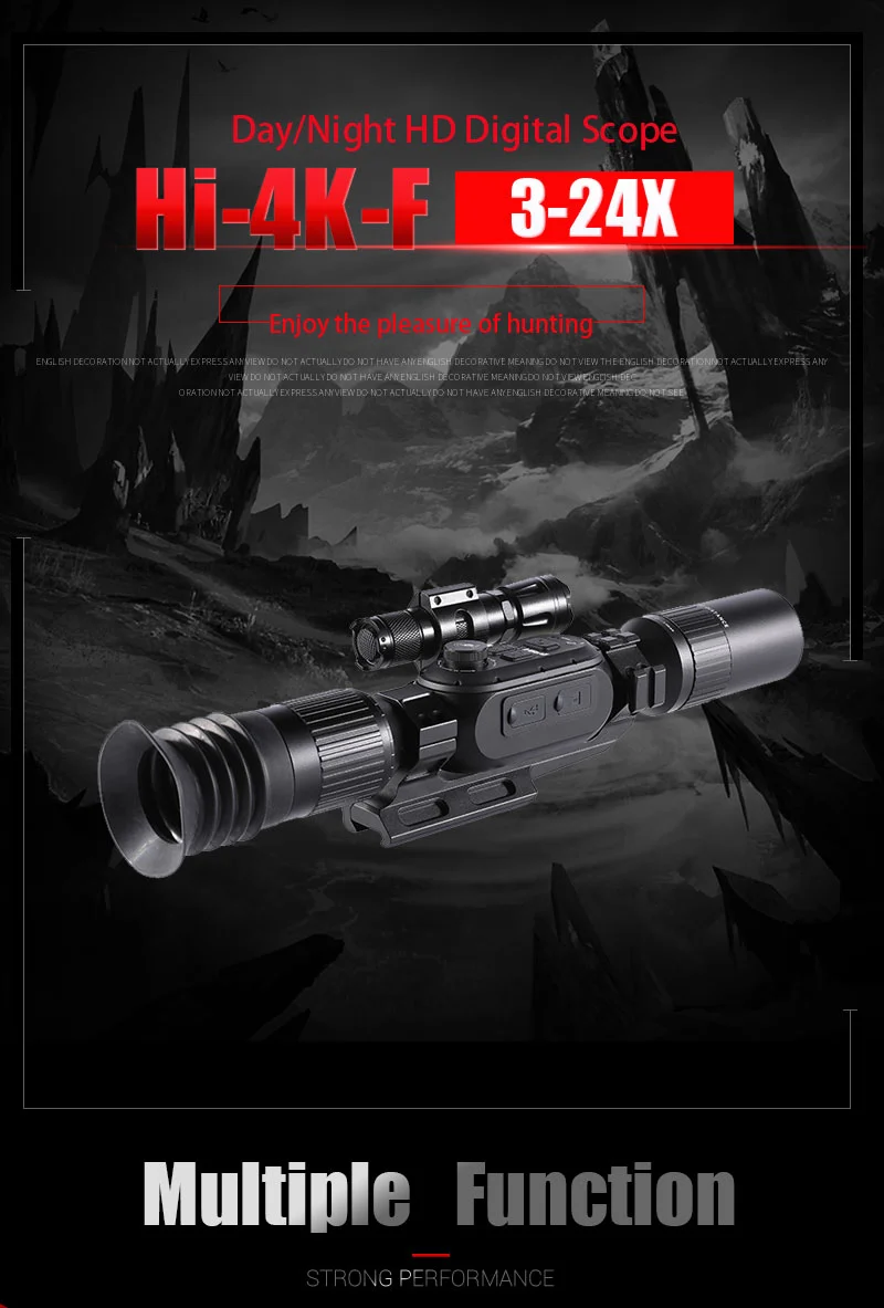 4K Digital Night Vision Scope HD Sony Sensor 4 Cores 3-24X Tactical Sight Hunting Smart Night Vision Weapon Riflescope