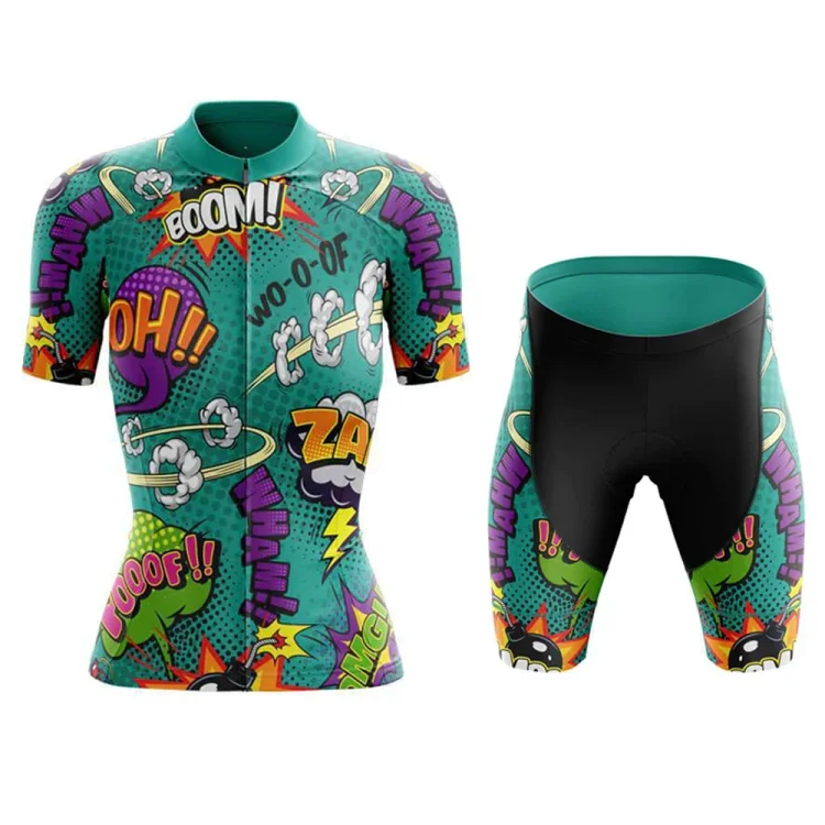 Funny Comic Women's Short Sleeve Cycling Kit