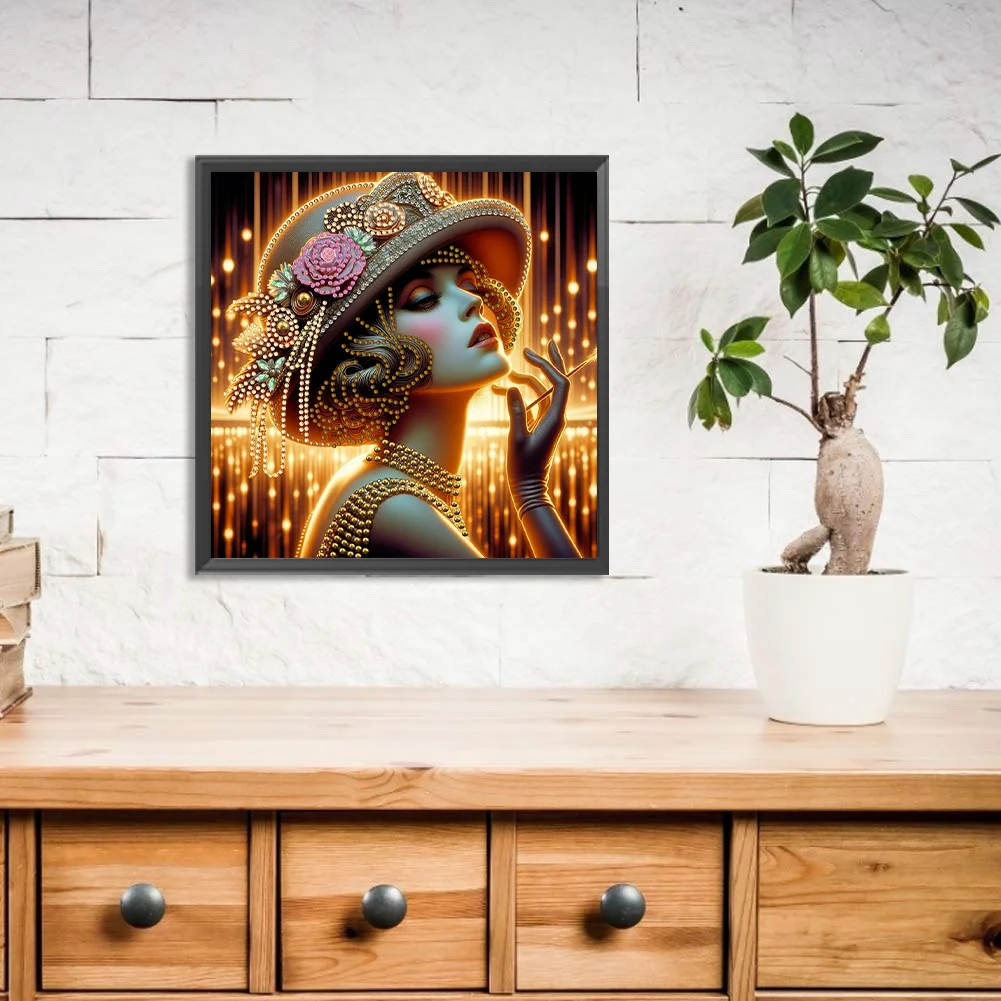 Diamond Painting - Partial Special Shaped Drill - Girl(Canvas|30*30cm)