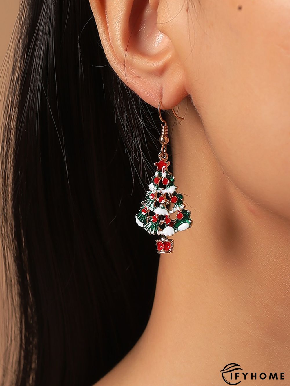 Christmas 3D Christmas Tree Cutout Earrings Holiday Party Earrings | IFYHOME