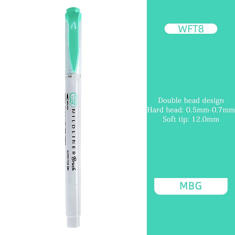 JOURNALSAY Zebra WFT8 25 Colors Brush Double-headed Fluorescent Pen