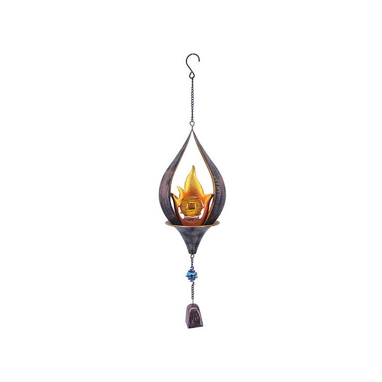 Metal Wind Chimes Lamp Solar Powered Flame LED Hanging Wind Chimes Lights