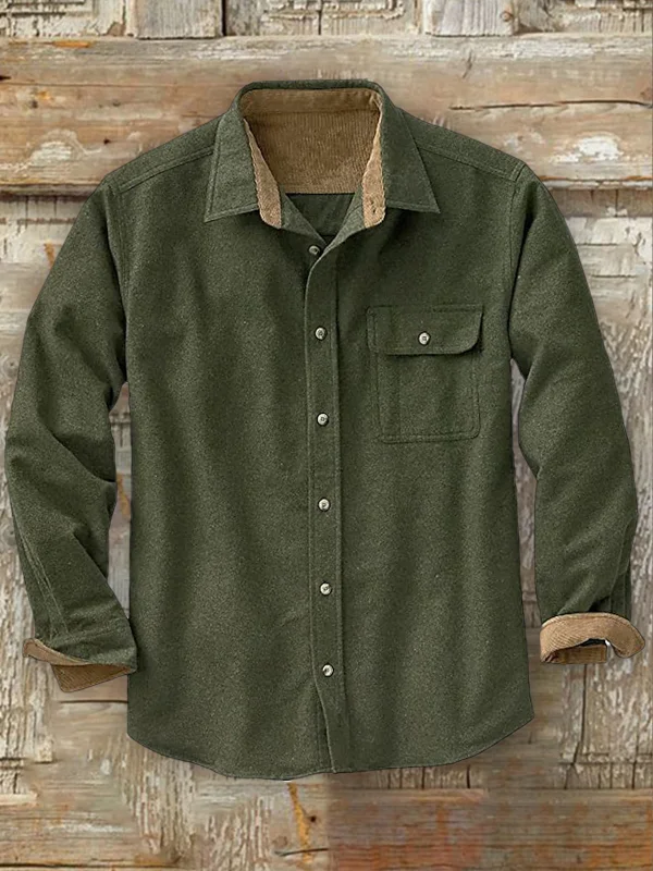 Men's autumn and winter plaid long-sleeved loose jacket