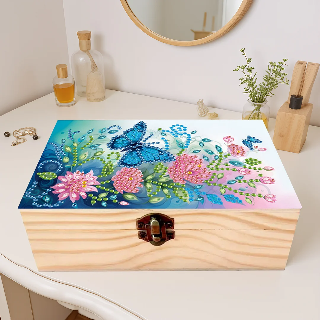 Daylight Butterflies and Flowers DIY Wooden 5D Diamond Art Diamond Art Storage