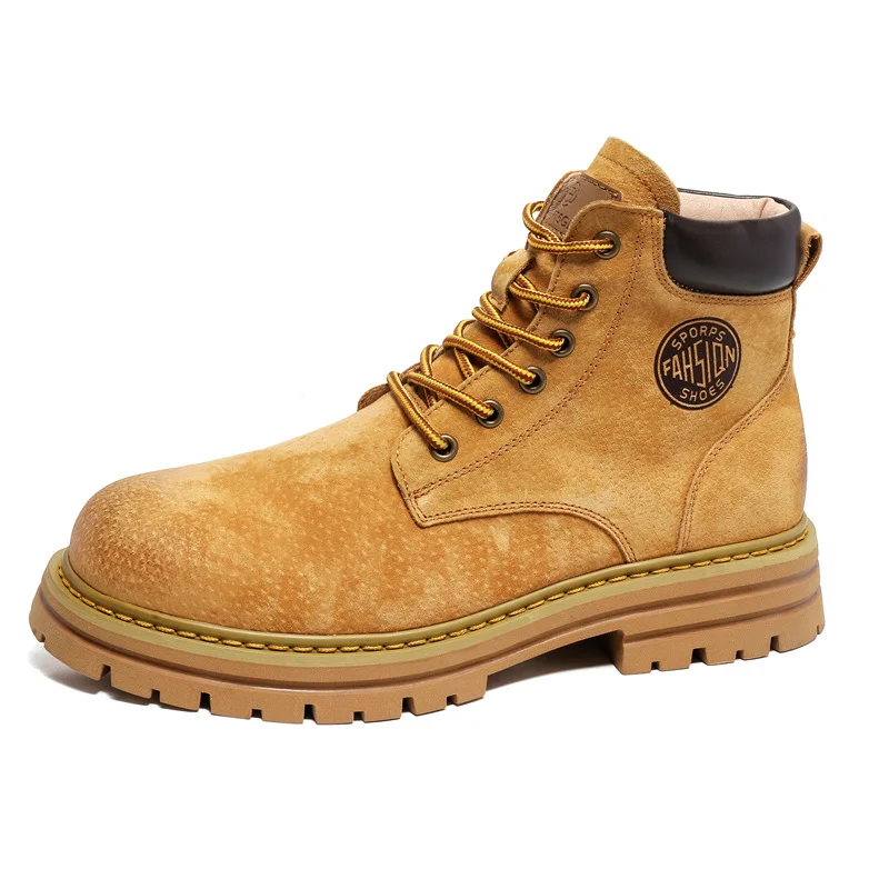 Colourp Colourp Boots Man 2023 New Rhubarb Autumn Winter British Wind Gang Work Wear Plus Velvet Cotton Shoes Couple 2345-J