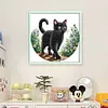 Black Cat In Garden-11CT Stamped Cross Stitch 37*37cm/14.57*14.57in tapestrymarket