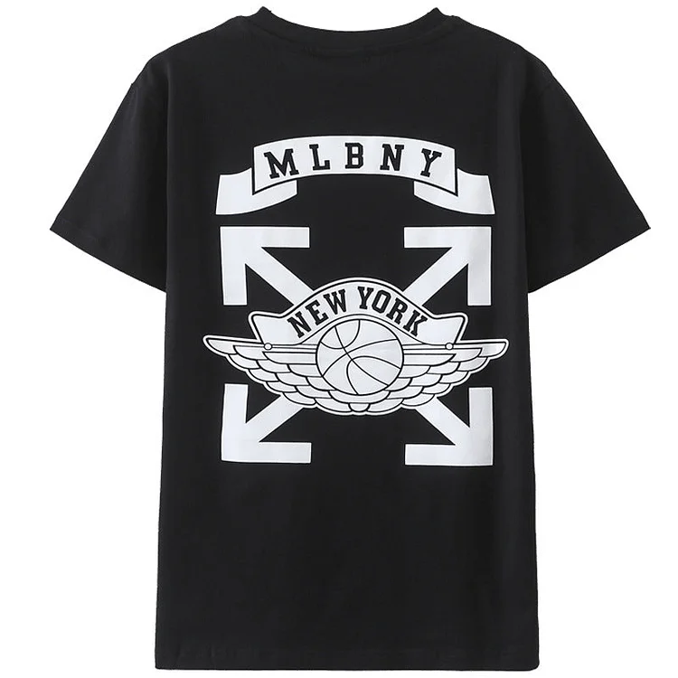 Yankees T Shirt Spring and Summer Men's and Women's Cotton T-shirt Short Sleeve Loose Letters Print Sports and Leisure