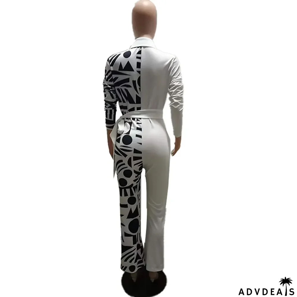 Women's Patchwork Print Jumpsuit