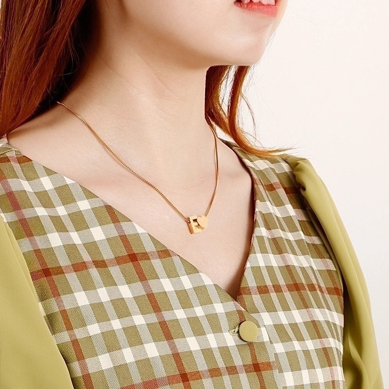 Titanium Steel 18K Gold Plated Korean Style Plating Letter Necklace