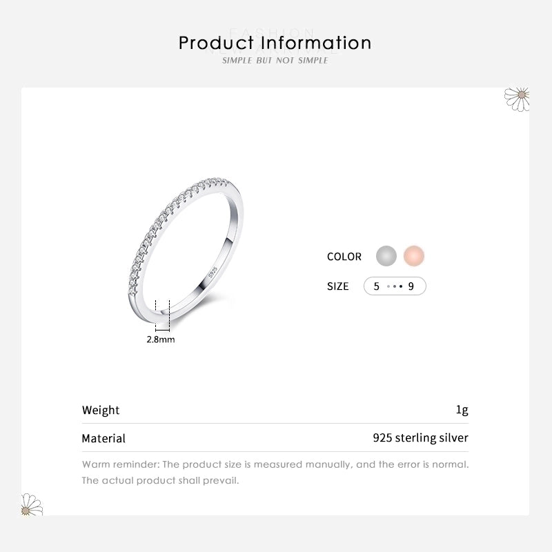 925 Sterling Silver Zircon Geometric Rings