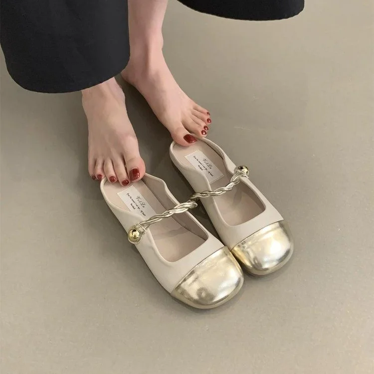 Yyvonne Half Slippers Women Summer Wear Gentle Fairy Style Temperament Soft Flat Bottom One Foot Pedal Late French Cool Drag