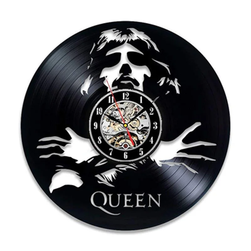 Queen Rock Band Wall Clock Modern Design Music Theme Classic Vinyl Record Clocks Wall Watch Art Home Decor Gifts for Musician