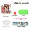 (US Only)2D Flat Teacup Puppy Print DIY Desktop Diamond Art Kits Bedroom Table Decoration