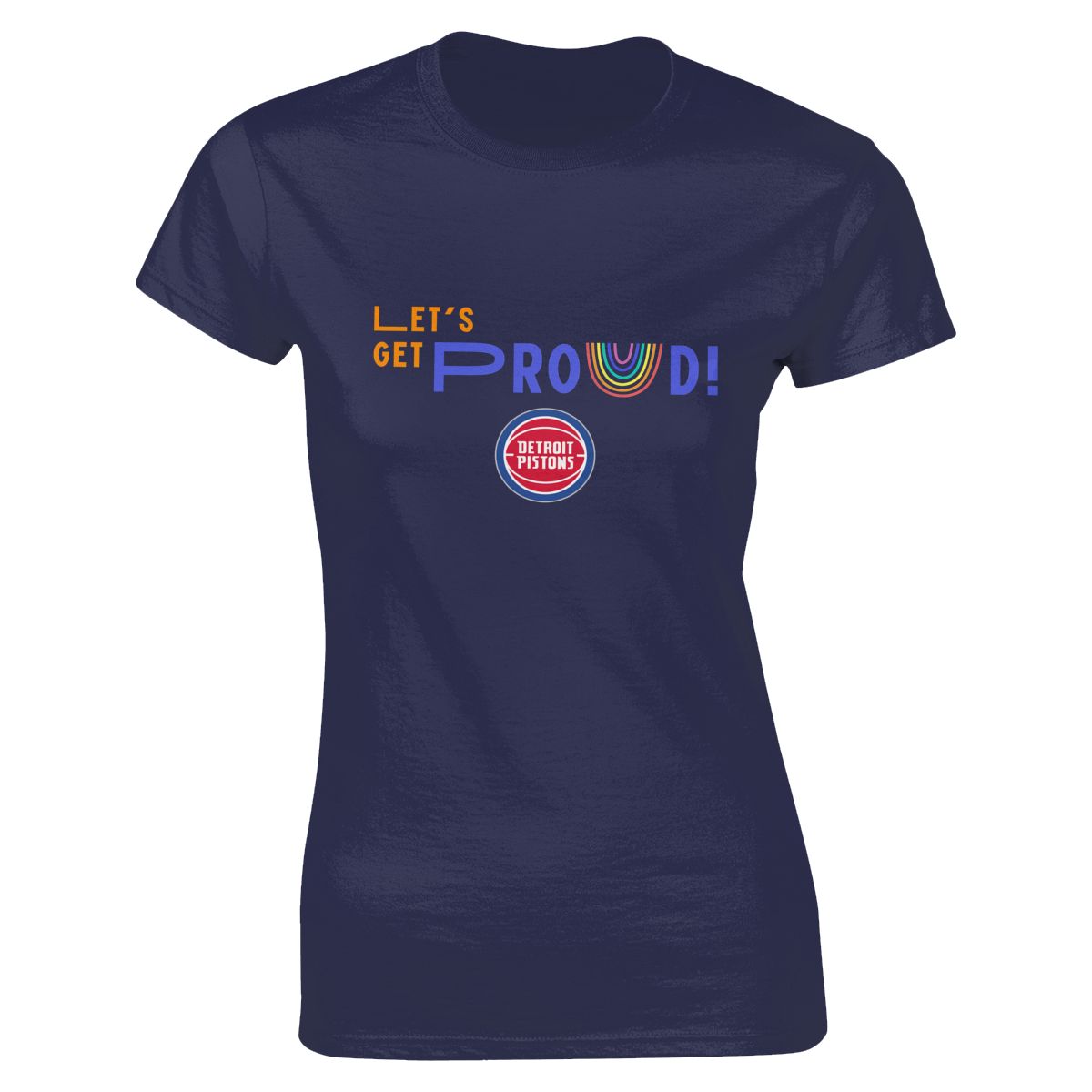Detroit Pistons Let's Get Proud Women's Crewneck T-Shirt