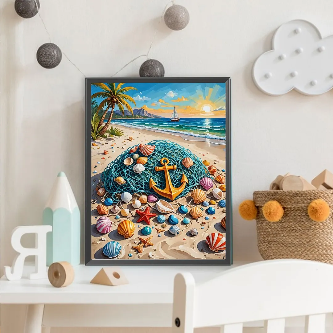 Beach 5D DIY Full Square Drill Diamond Painting Kits for Adults Beginners Home Decor Diamonds Dots Gem Art Kits Diamonds Paintings Gem Art 13.78x17.72inch