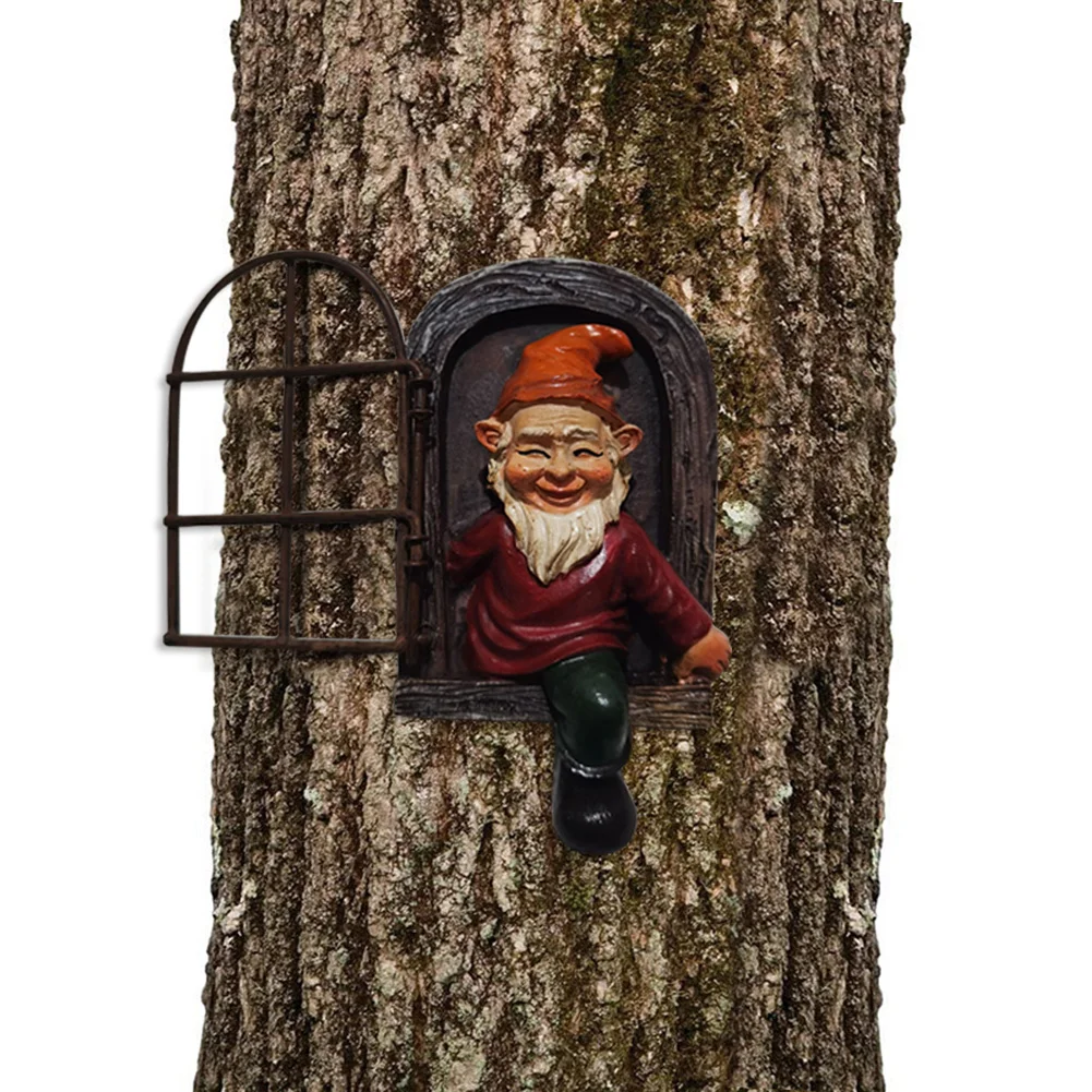 Garden Dwarf Out The Door Statue Outdoor Resin Gnome Landscape Sculpture