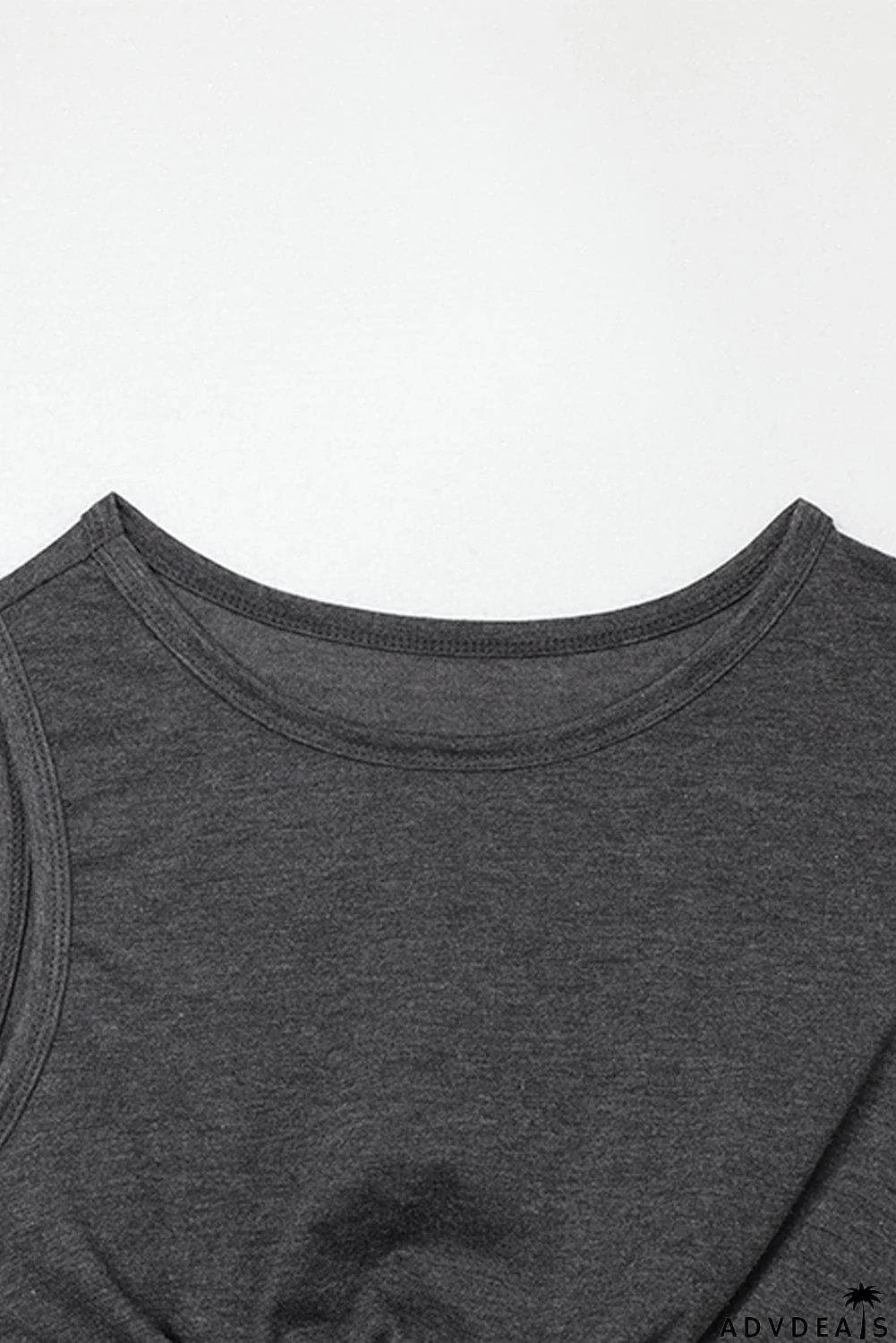 Burgundy Crew Neck Sleeveless Twist Hollow-out Bodycon Mini Dress