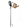 Solar Watering Can Stake Light Angel Hummingbird Iron Art Outdoor
