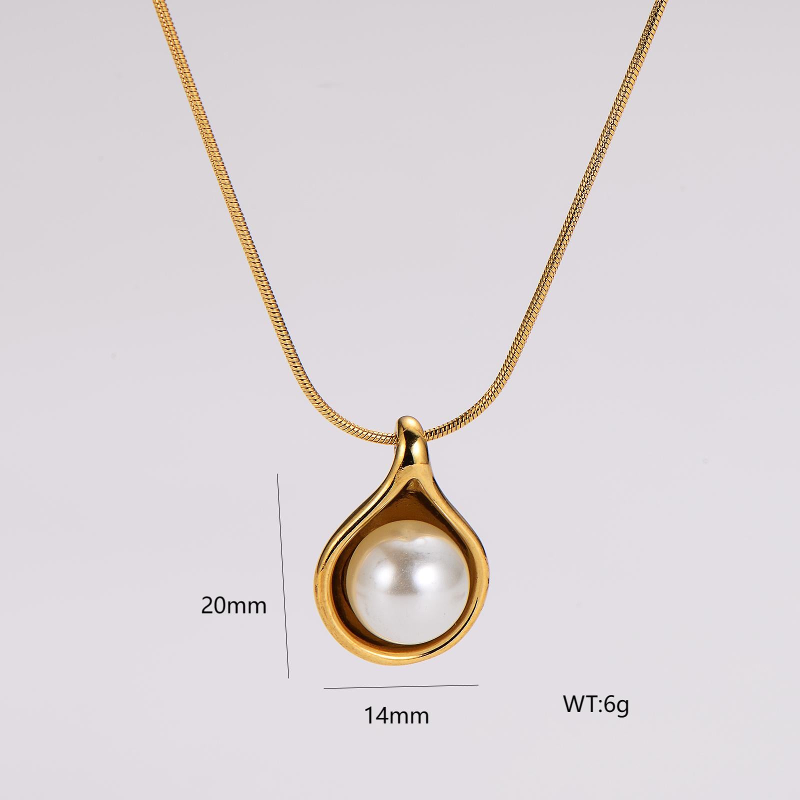 Aml French Retro Fashion Geometric Love Necklace Female Stainless Steel Style Clavicle Chain