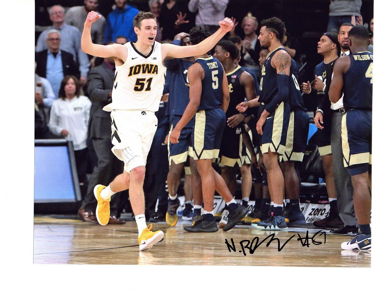 Nicholas Baer hand signed autographed 8x10 basketball Photo Poster painting Iowa Hawkeyes b