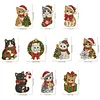 10PCS DIY Pearl Diamond Painting Christmas Fridge Magnets, Sparkling Rhinestone Refrigerator Magnet Craft Kit for Home Decor & Gifts