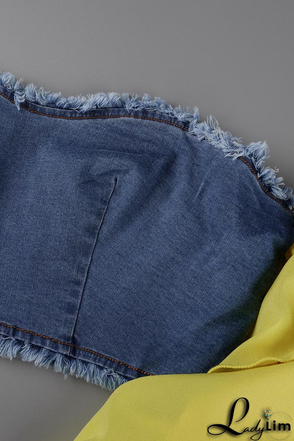 Yellow Fashion Sexy Patchwork Backless Off the Shoulder Long Sleeve Two Pieces