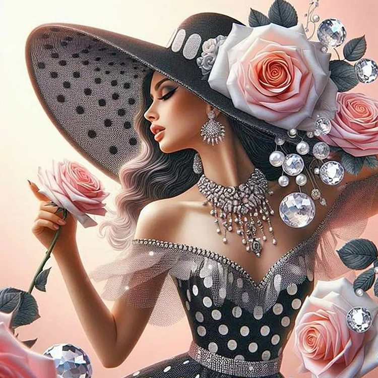 Lady - Full Round - Diamond Painting(40*40cm)