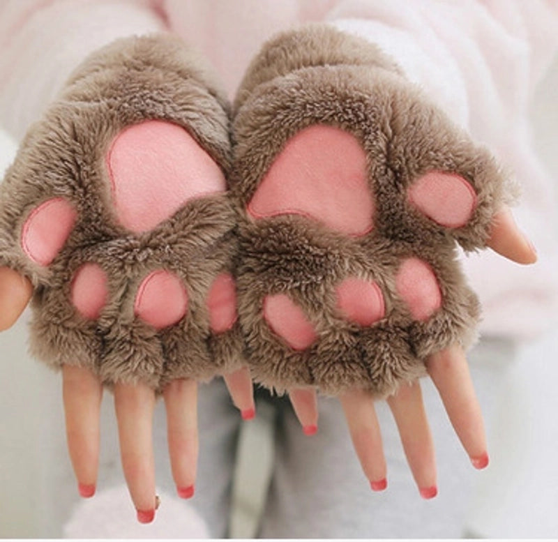 Women’s Cute Cartoon Plush Gloves 1 Pair