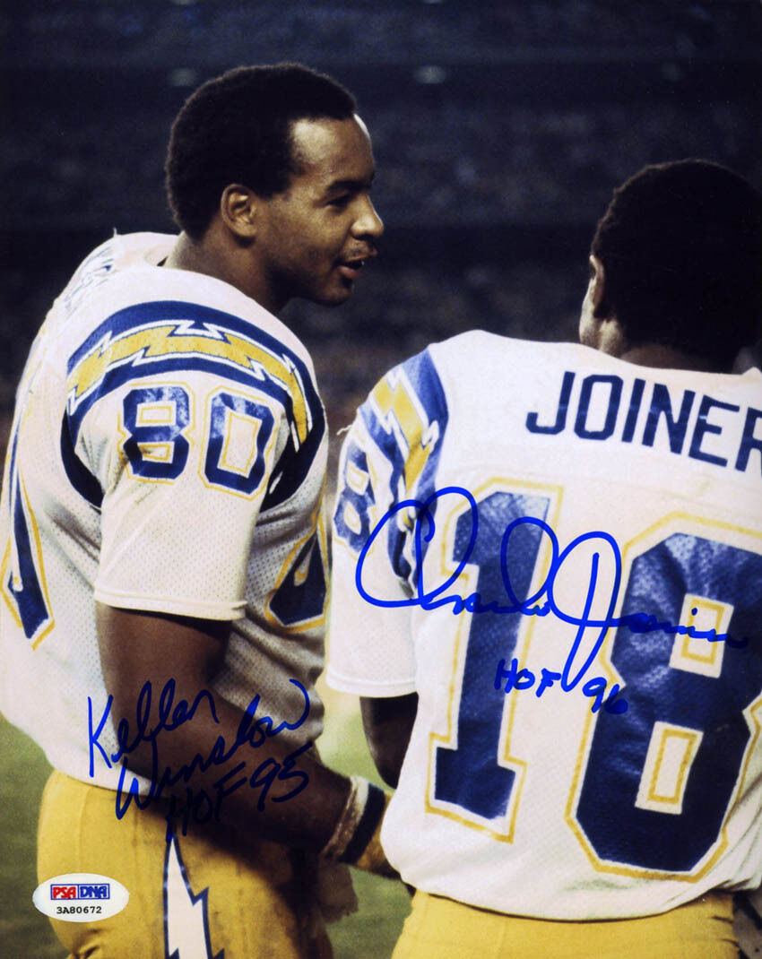 Kellen Winslow & Charlie Joiner SIGNED 8x10 Photo Poster painting San Diego Chargers ITP PSA/DNA