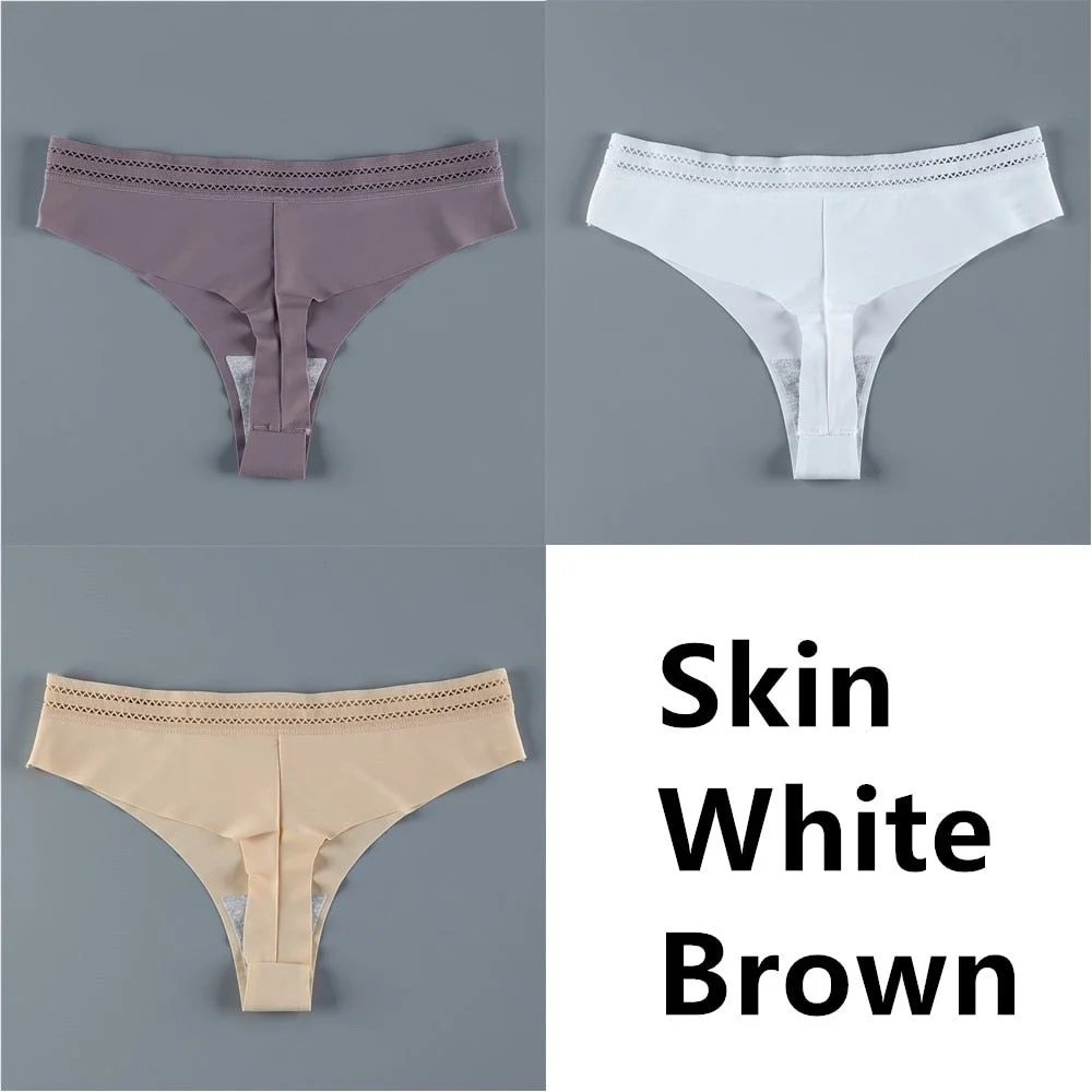 3Pcs Sexy Thongs Panties Women G-String Female Underpants Seamless Comfortable Intimate Underwear Female Low-Rise Thong Lingerie